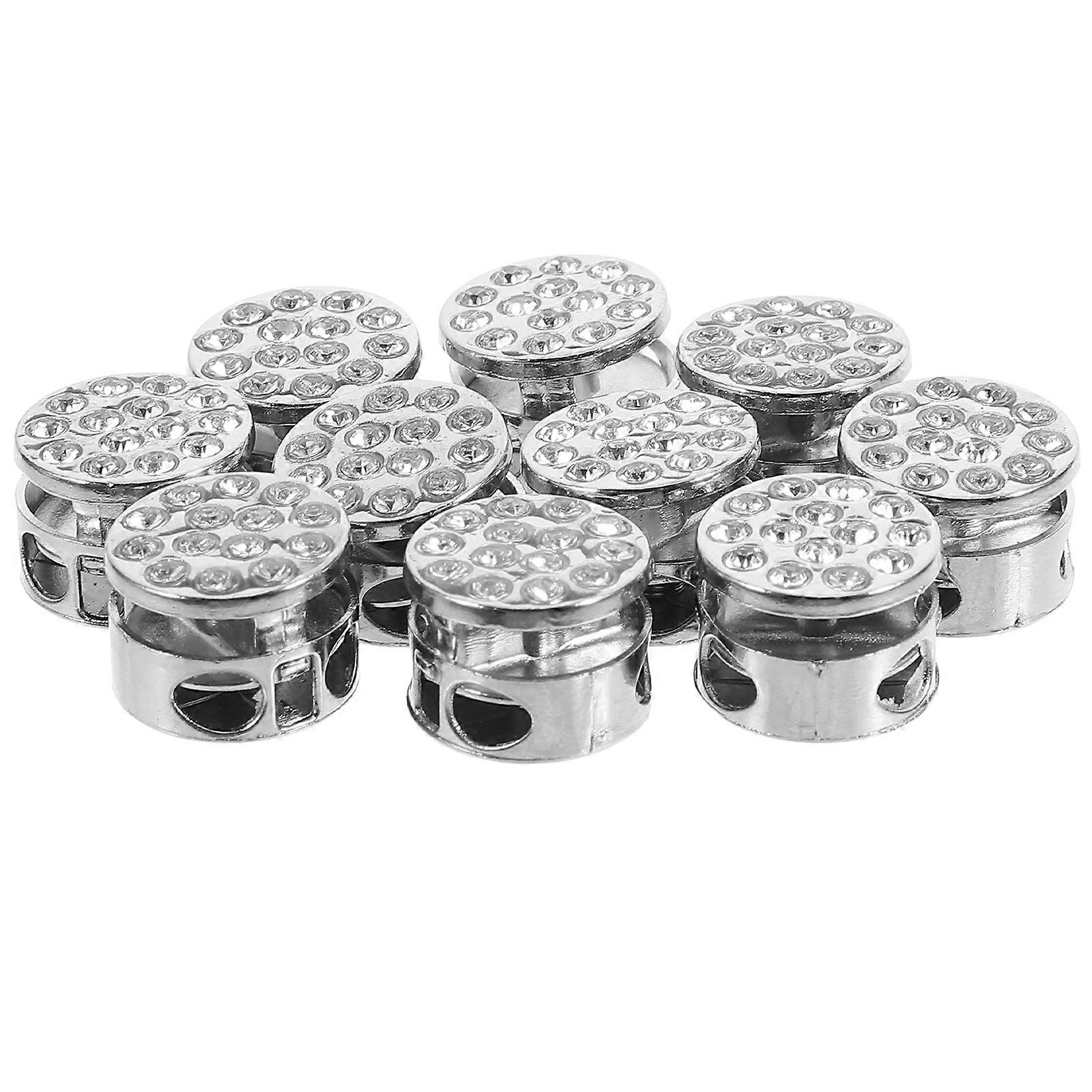 Spring Drawstrings Cord Locks Metal Toggle Stoppers Daily Use Pants 0.6×0.6×0.4in Cord End Fixing 10Pcs