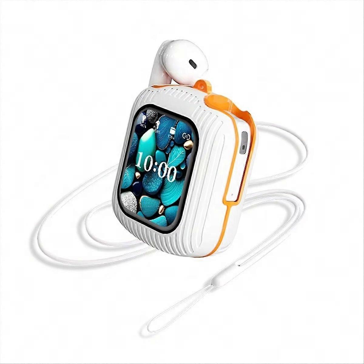 Intelligent wireless touch screen earphones White orange