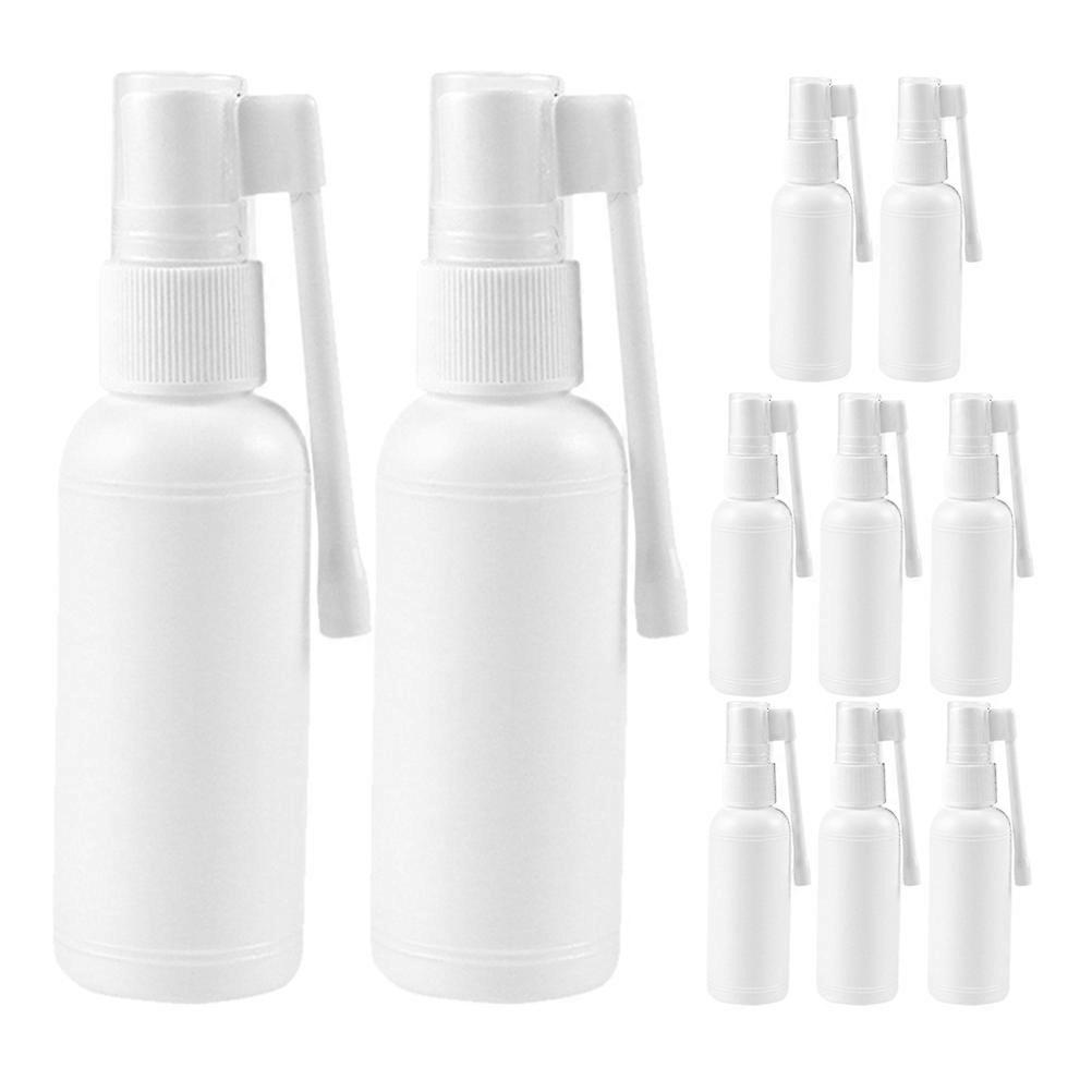 10 Pcs 20ml Portable Nasal Sprayer Bottle Rhinitis Refillable Fine Mist Empty Spray Bottles (White)