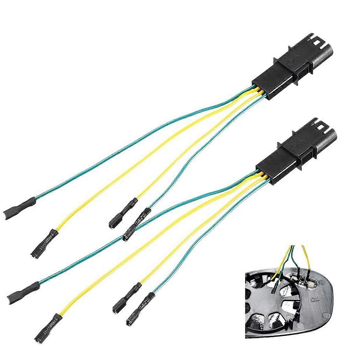 2 Pack Side Mirror Heating Function Connector Cable Wire for 3 4 5 6 7 Series F01 F02 F10 F11 F12 F