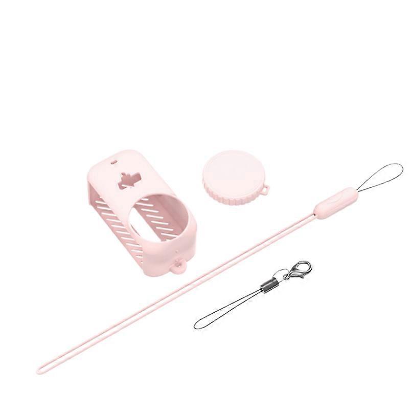 Silicone Case with Lens Cover Protective Cover for DJI SOMO Nano Thumb Camera Shockproof Case (1 Set Pink Case)