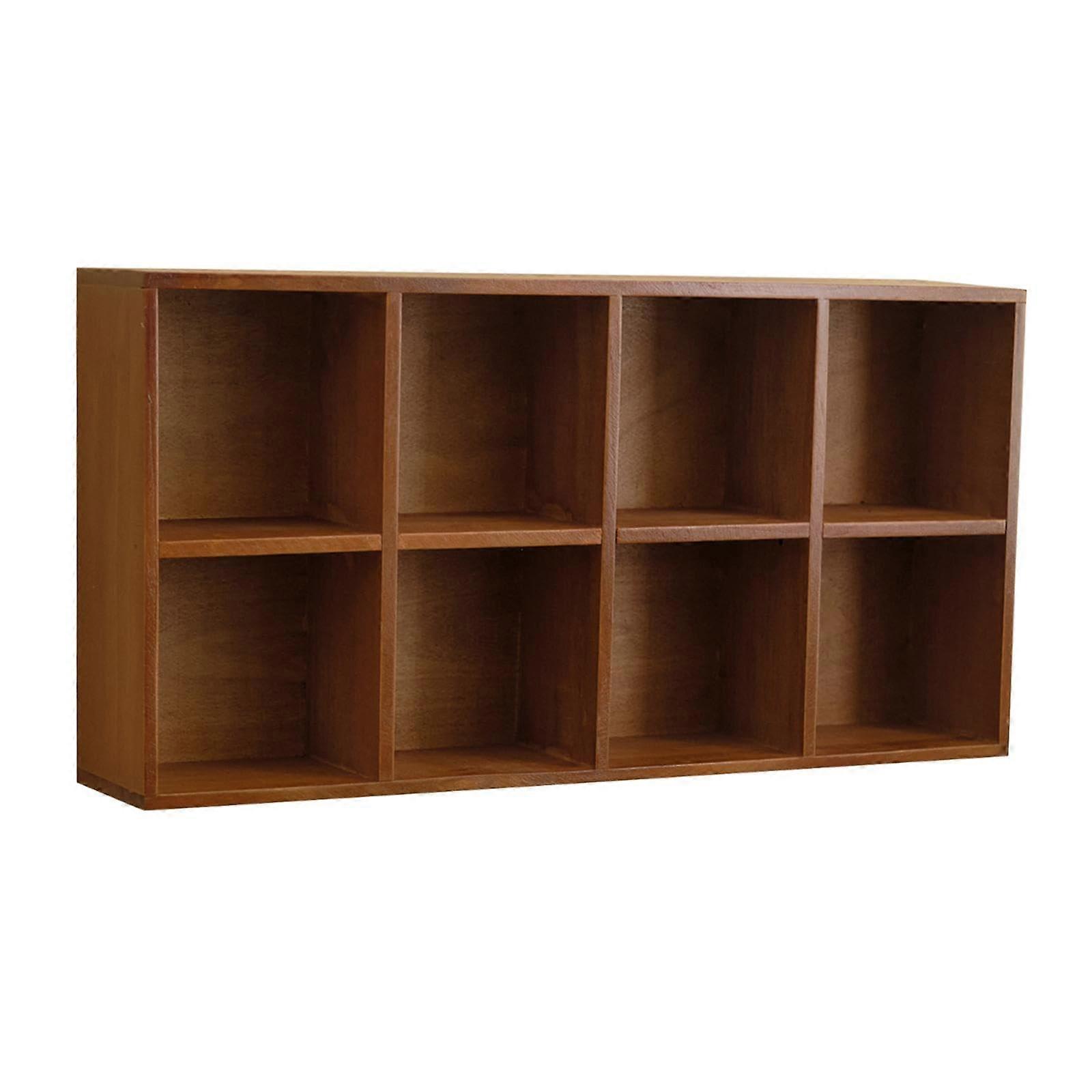 Wooden Wall Shelf with 8 Compartments, Wall Mounted Storage for Cosmetics and Coffee Mugs