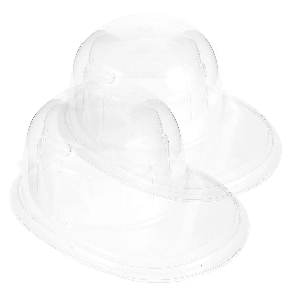 Support de casquette transparent en plastique, lot de 4, pour le rangement.