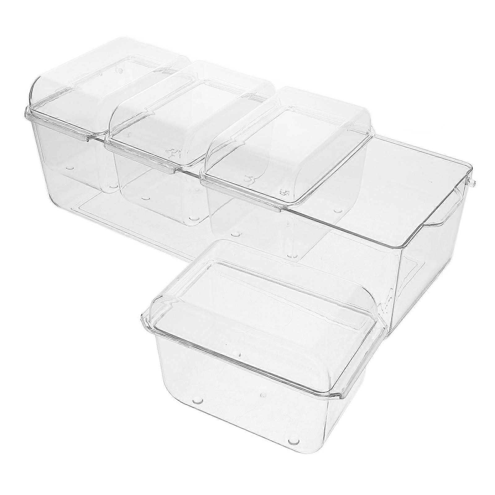 Sandwich Condiment Tray Plastic Serving Tray with Lid 4 Containers