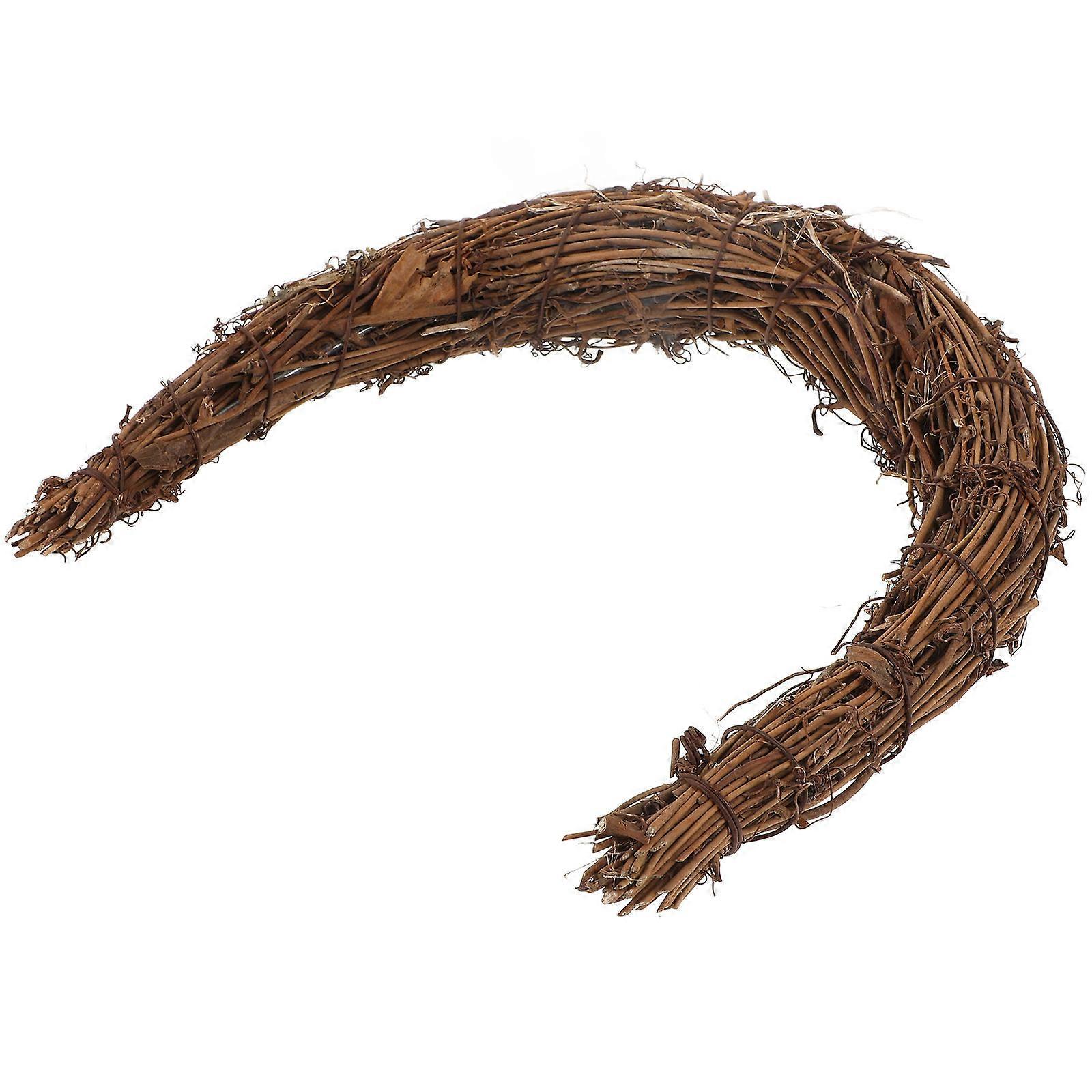 Natural Wood Wreath Frame for DIY Moon Shape Wreath Frame