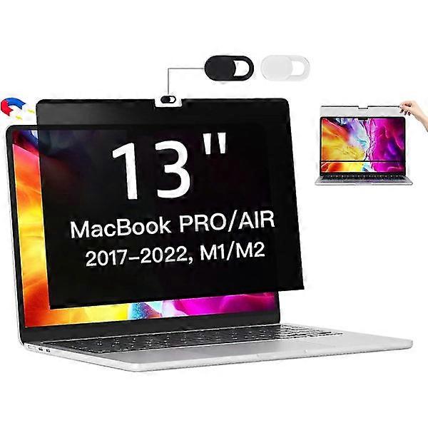 Magnetic Privacy Filter Compatible with M1/M2 MacBook Pro 13" (2017-2022) & M1 MacBook Air 13.3" (2018-2021), Ultra-Thin, Detachable, Anti-Glare