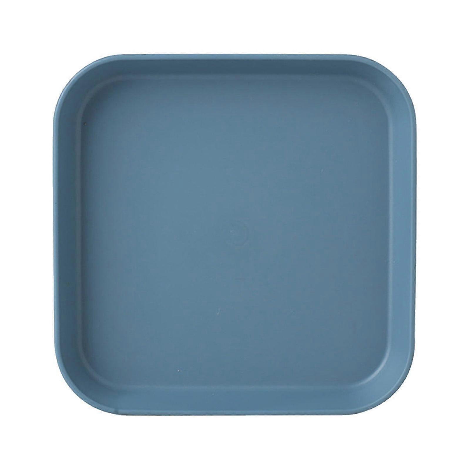 Wmhsylg 5.7" Anti-Slip Rectangular Plastic Serving Tray, Reusable Lap Tray for Breakfast, Snacks, Small Cake, Dining – Blue