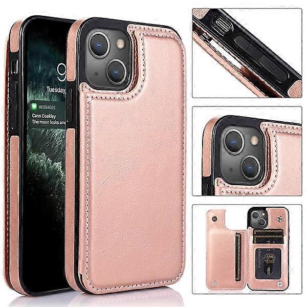 Compatible with iPhone 13 - Stylish & Practical Case with Card Holder Rose Gold