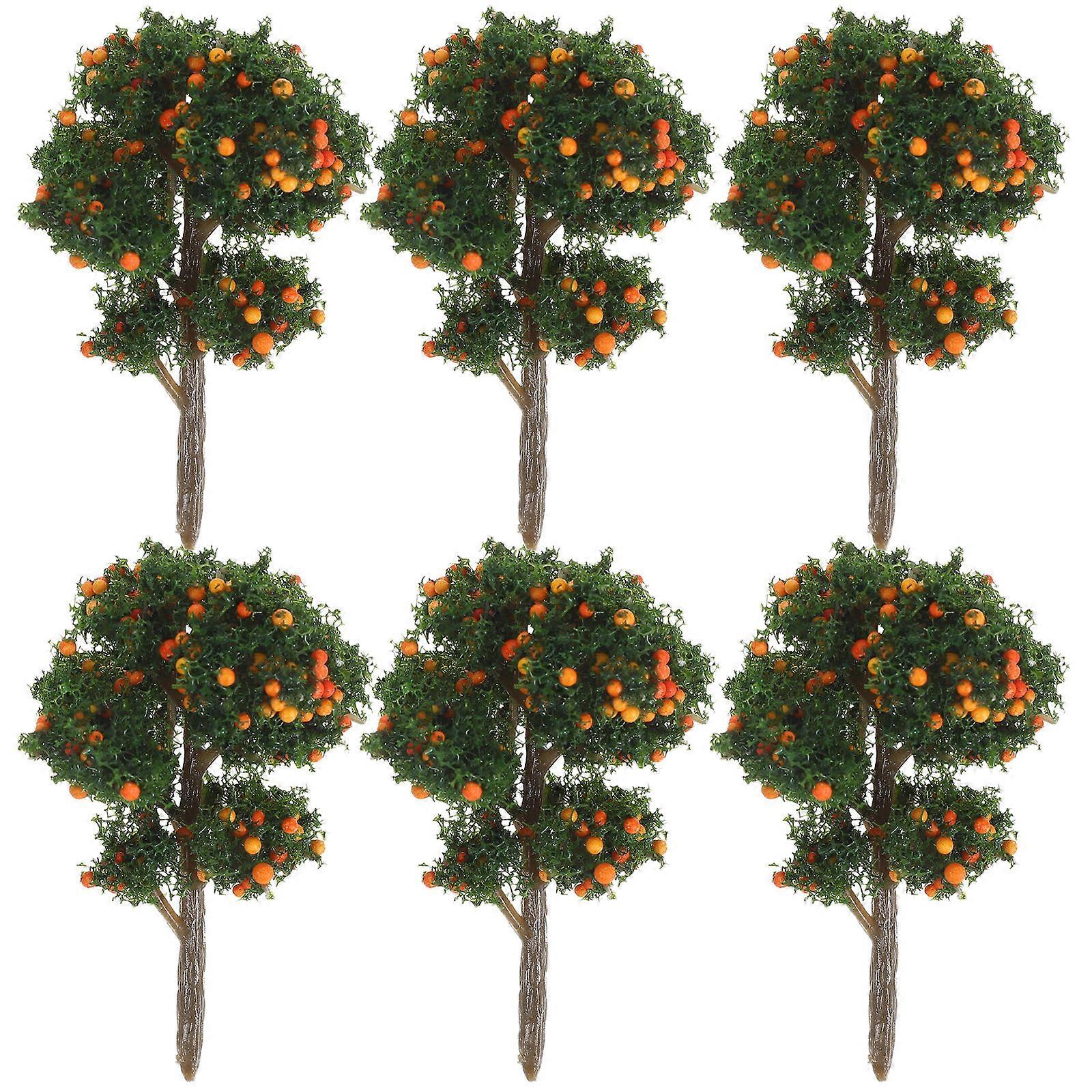 Fruit Tree Moss Micro Landscape Artificial Mini Trees for Diorama 6Pcs