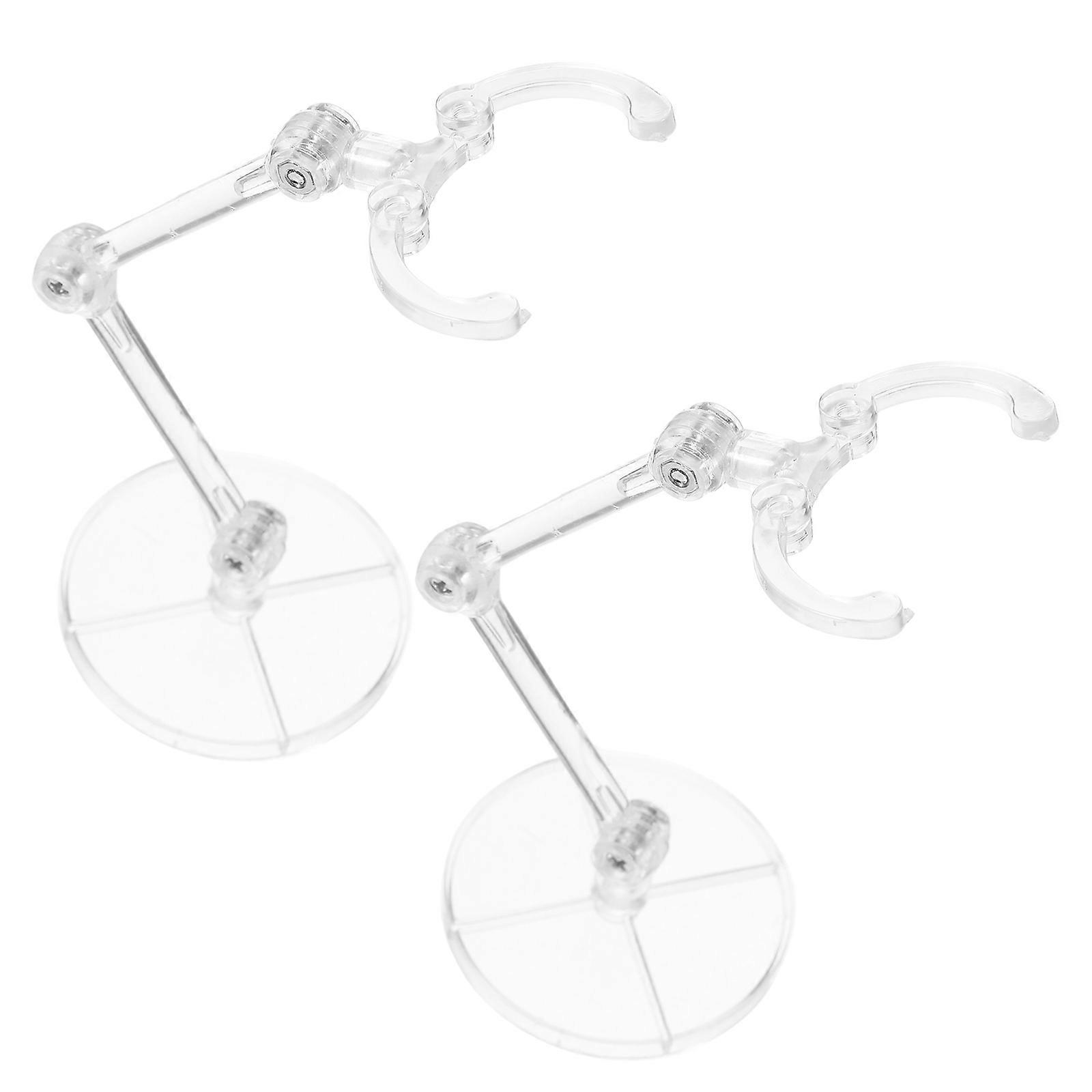 Clear Action Figure Stand for Model Support 2Pcs Transparent Doll Holder