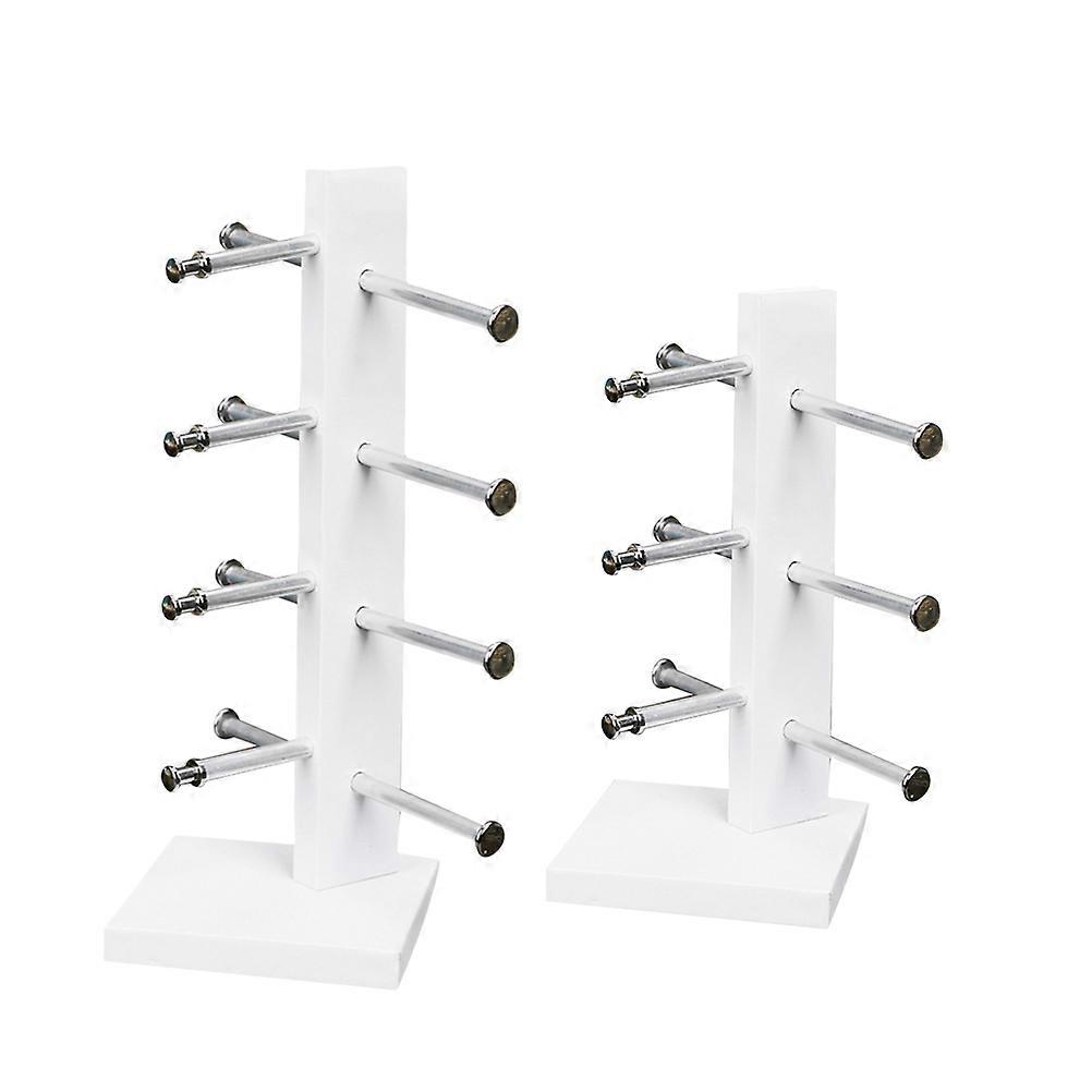 Sunglasses Display Shelf Wood Glasses Frame for 2Pcs White Durable Craft