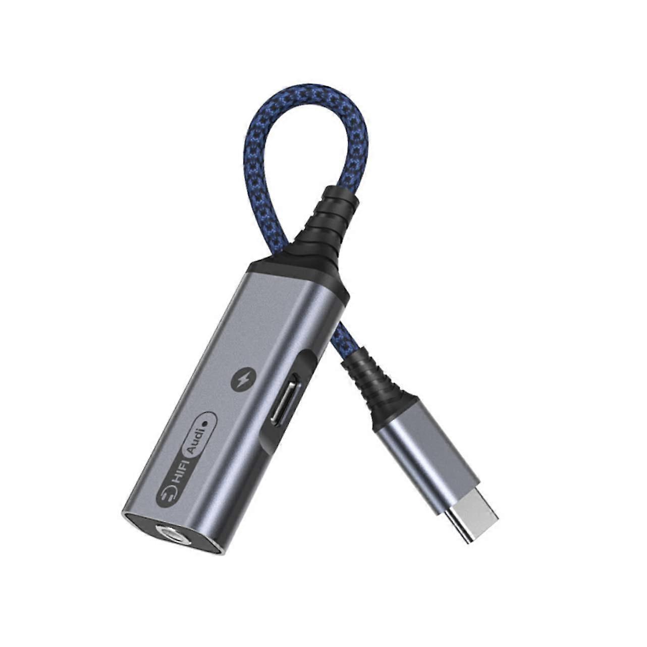 60w Typec Charging Audio Cable Laptop USBC Earphone Adapter USB Audio Splitter For Game Streaming And Calls