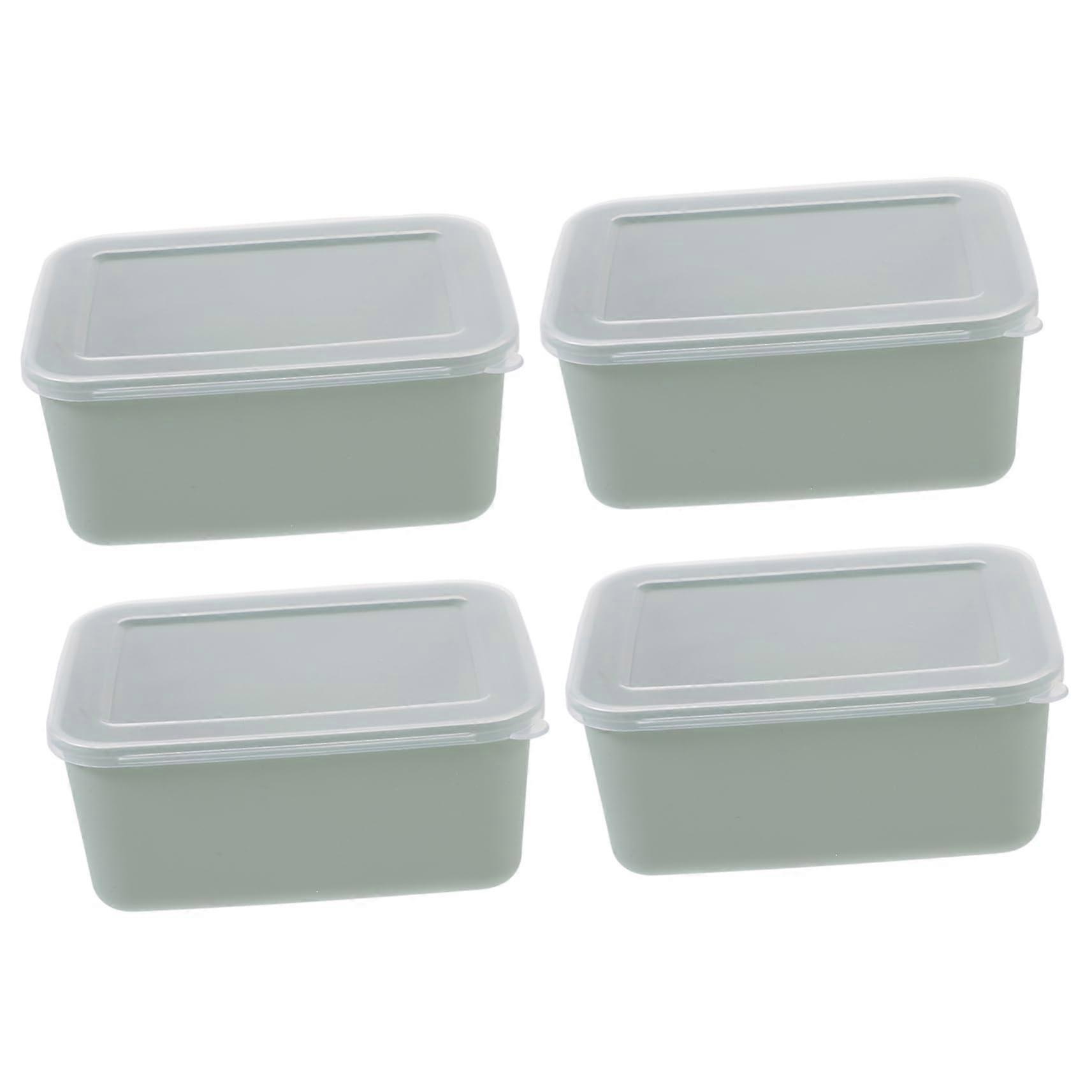 4Pcs Food Storage Containers with Airtight Lids Mint Green Stackable Freezer and Fridge Boxes