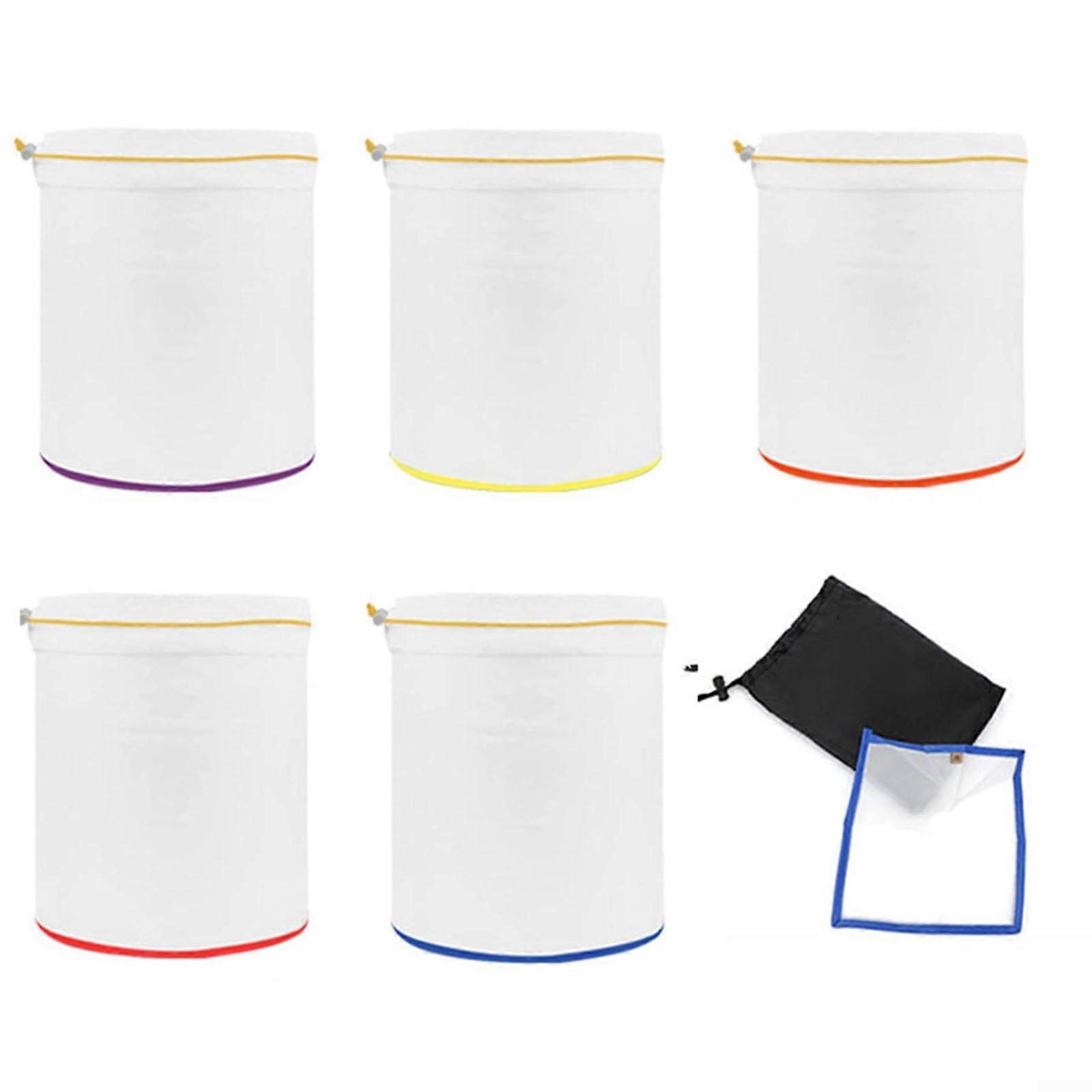 5Pcs 5 Gallon Bubble Hash Bags Set, Reusable Herbal Extraction Nylon, Color Coded 25220 Micron