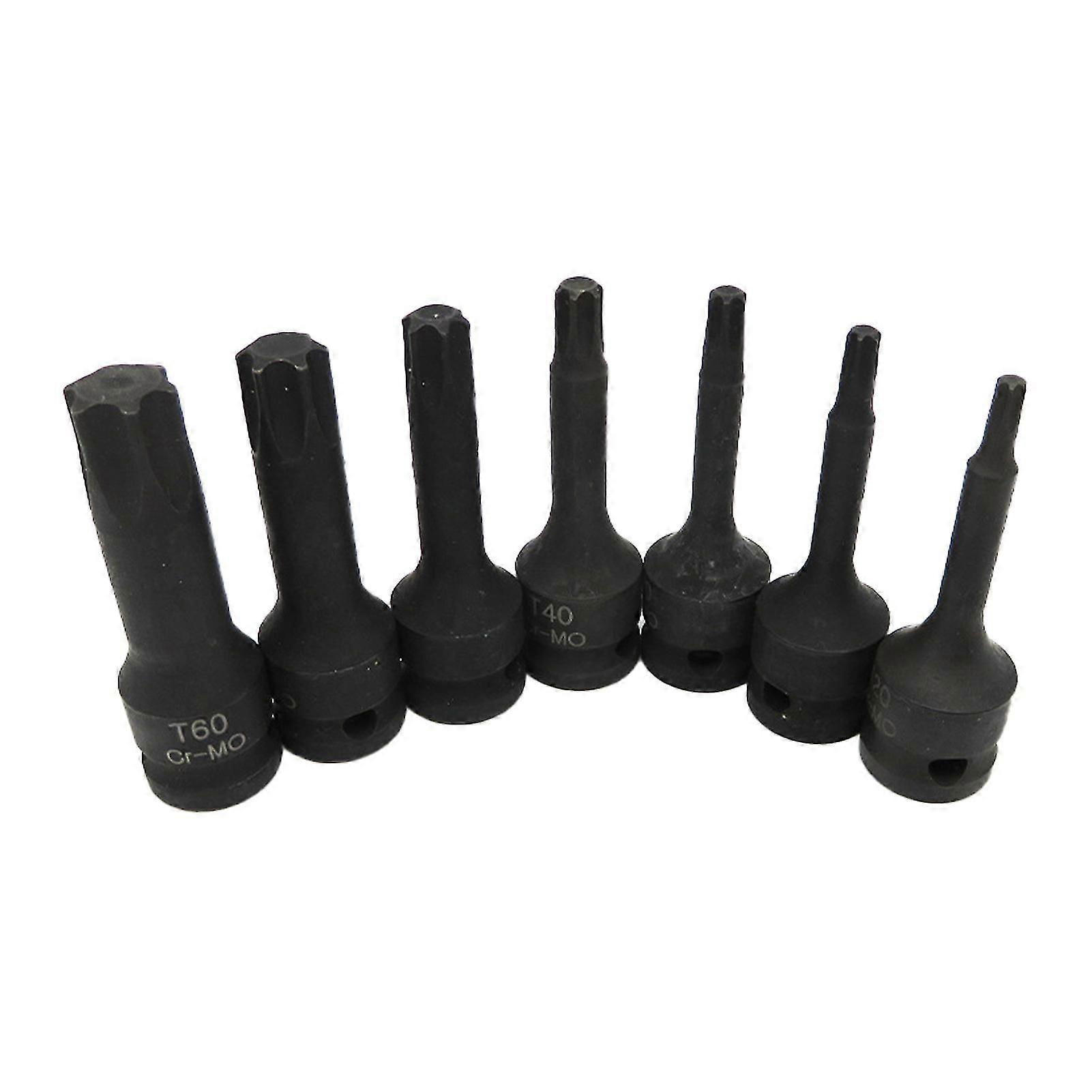 7pcs Sleeve Socket Solid Color Sturdy Hardware Hexagonal Quincunx Socket Set For Auto Repair