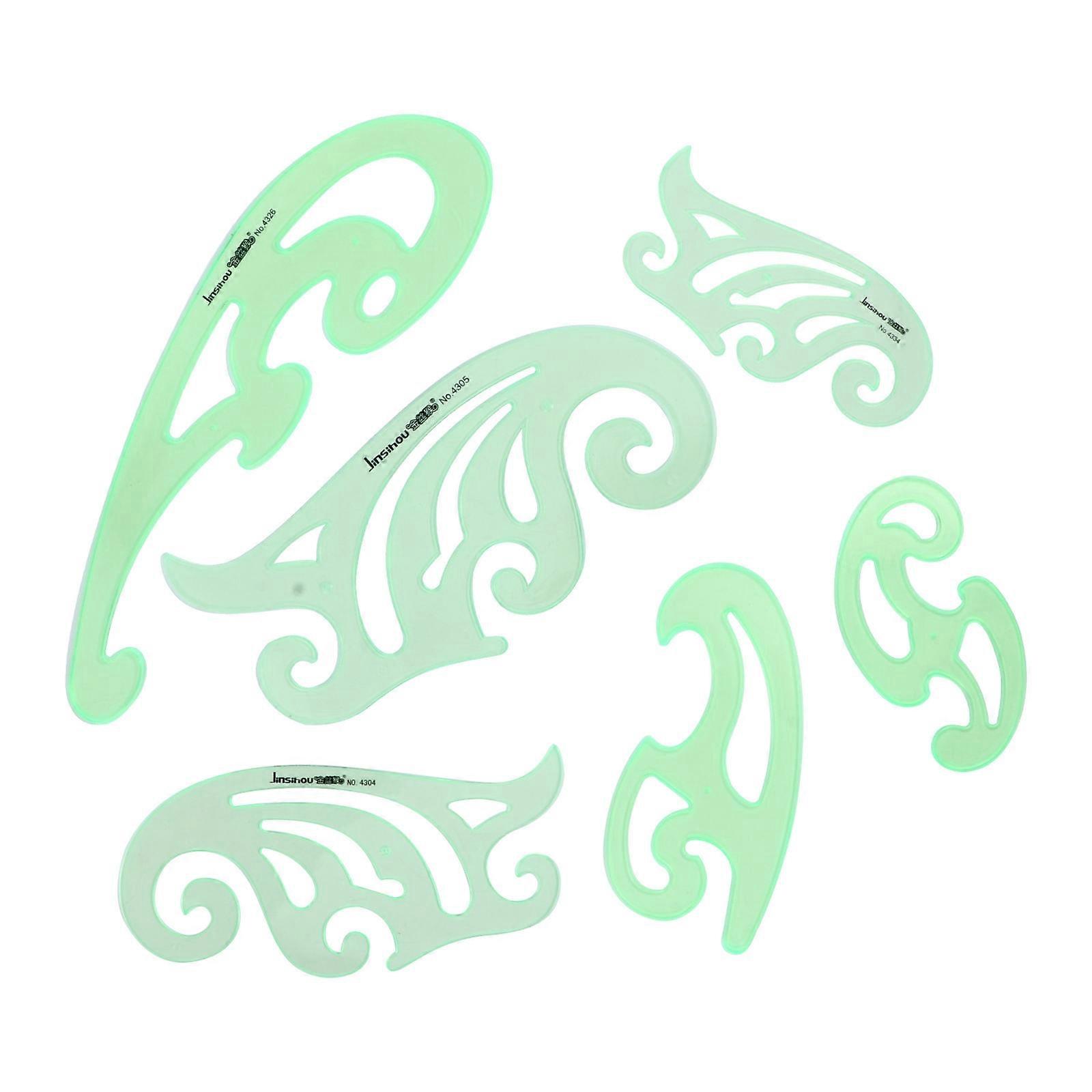 Shape Stencils Geometric Stencils Drawing Design Ruler With Shapes For Students Environmentally 6Pcs