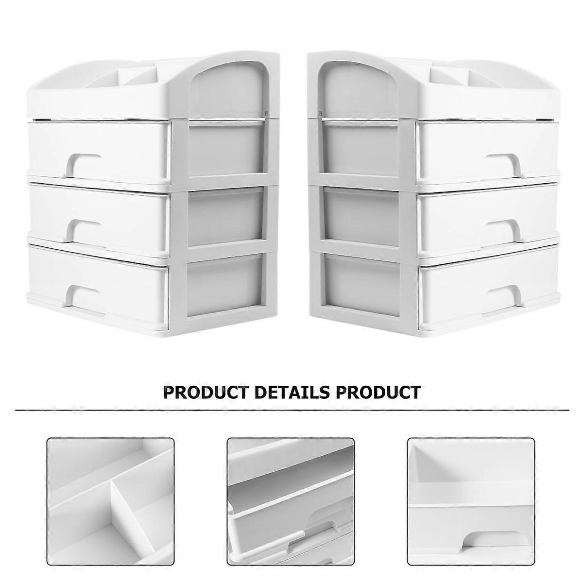 Cosmetics Storage Case Drawer Type Holder for Cosmetics Storage Three-Layer