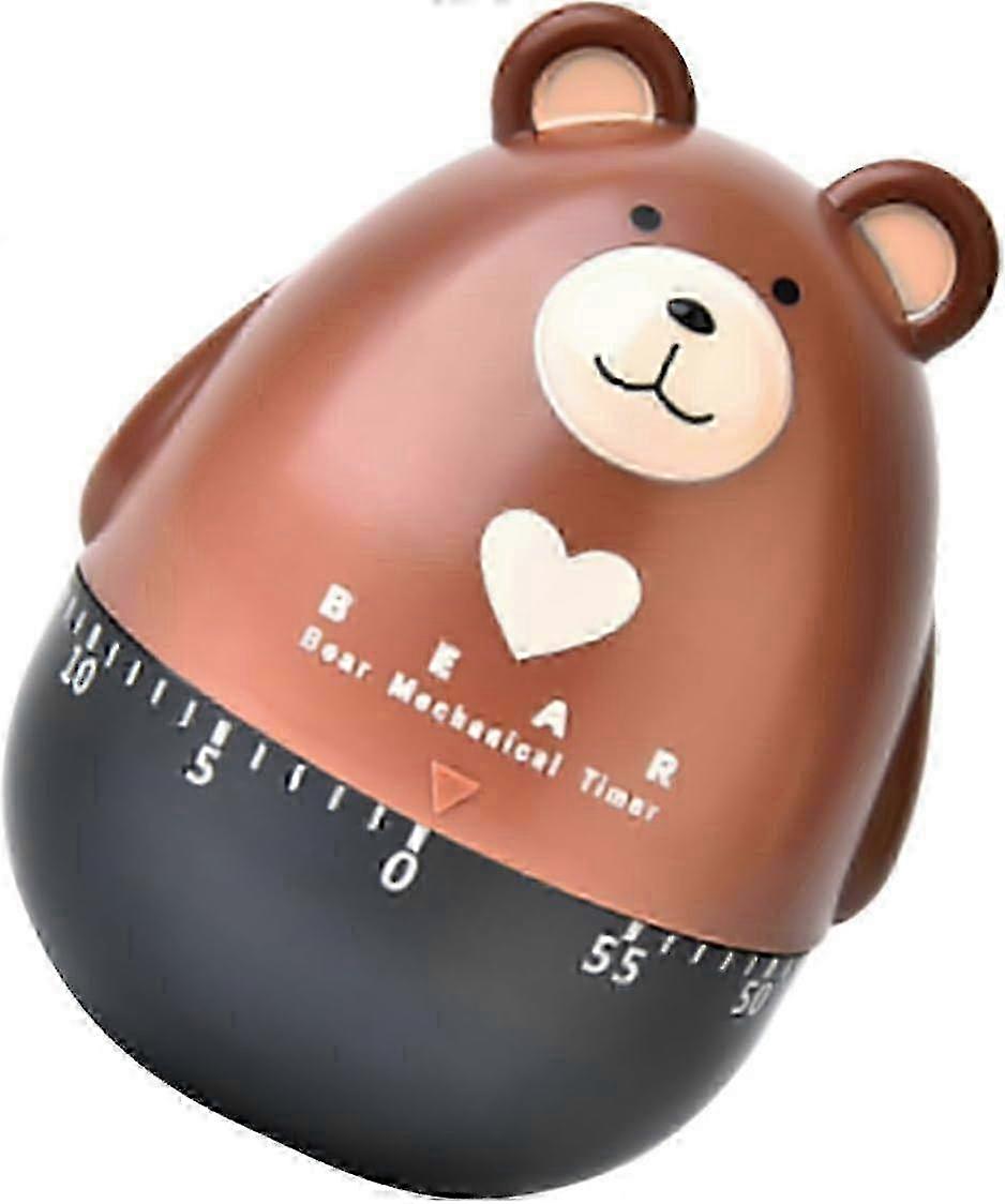 2026 Tem Bear Timer Mechanical Alarm Digital Clock for Kitchen Loud Kitchen Timer Novelty Kitchen Timer Brown