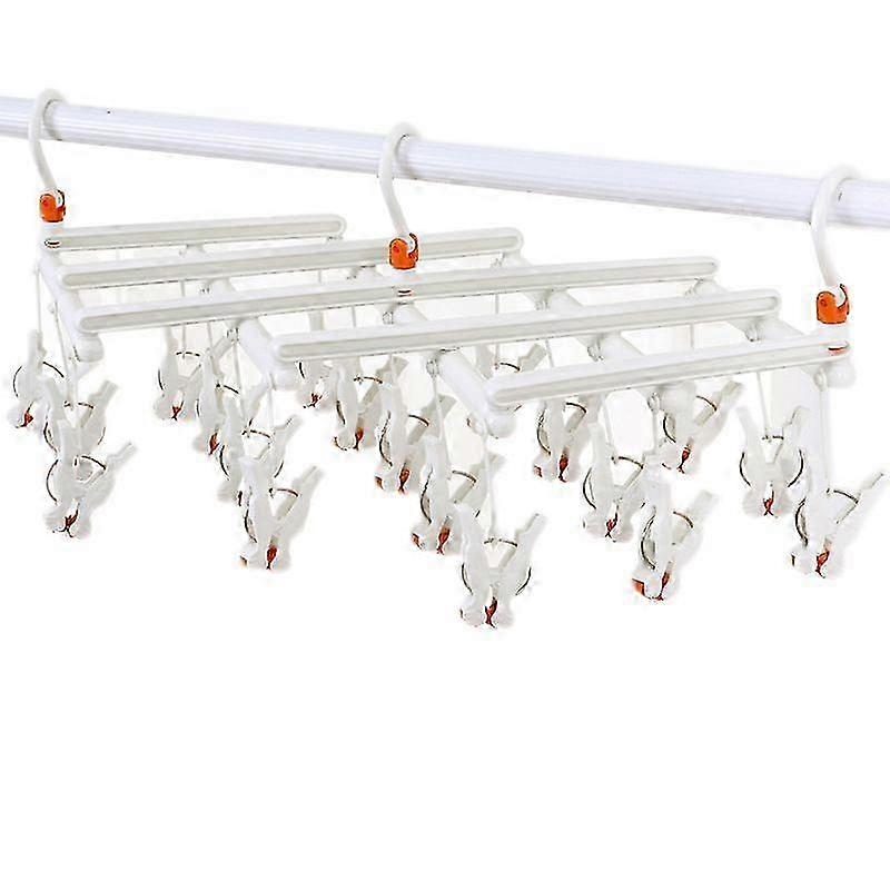 2026 Folding clothes hanger plastic multi clip sock clip