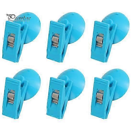 6Pcs Shower Curtain Clips with Suction Cup Windproof Water Splash Guard Bathroom Holders