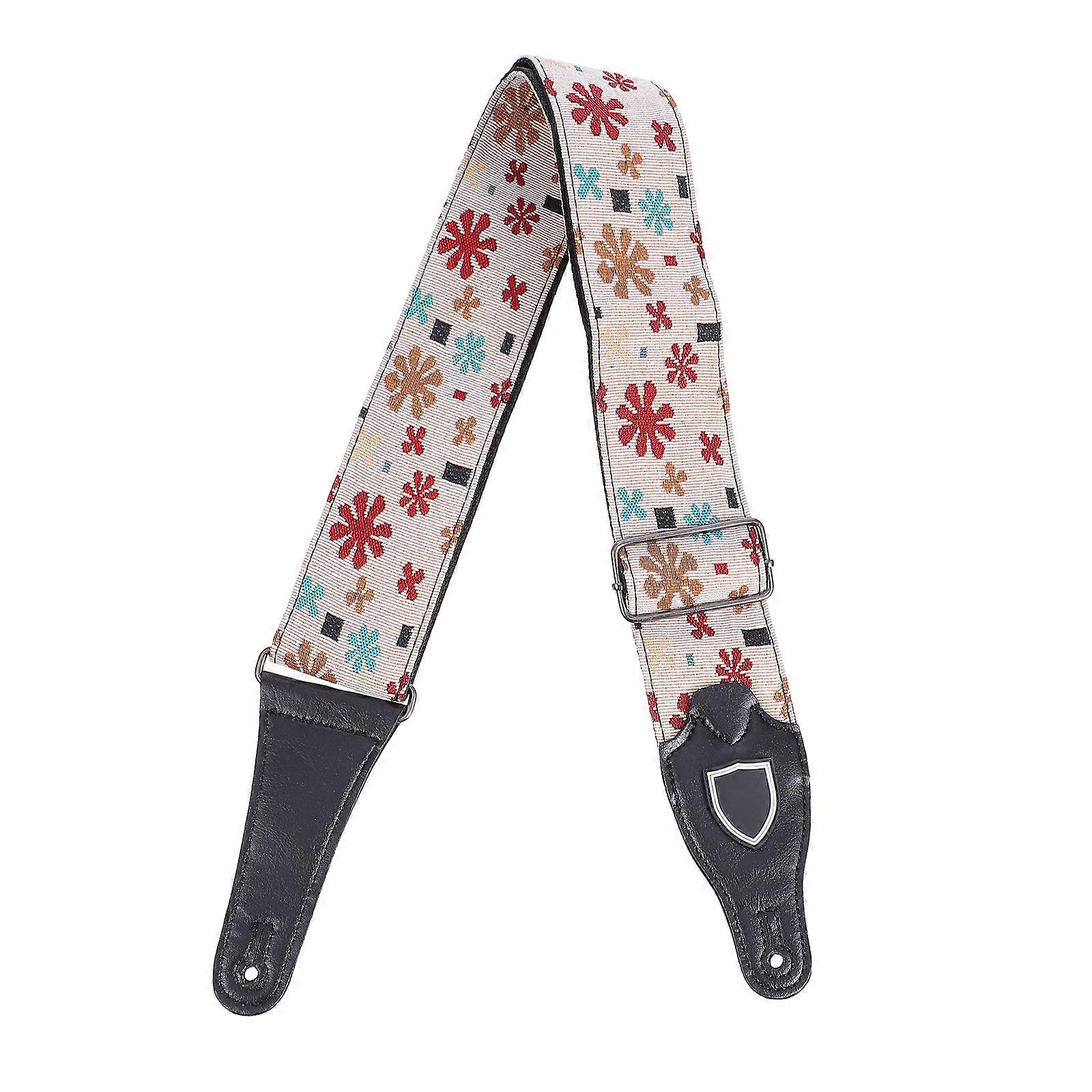 Guitar Shoulder Strap Adjustable Embroidery Design Multi 90x6.5x0.3cm Durable 1Pack