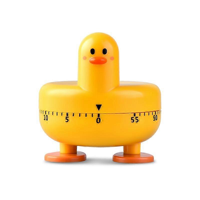 Cute Duck Kitchen Timer 60Minute Mechanical Cooking Timer Battery for Baking and Cooking (Yellow)