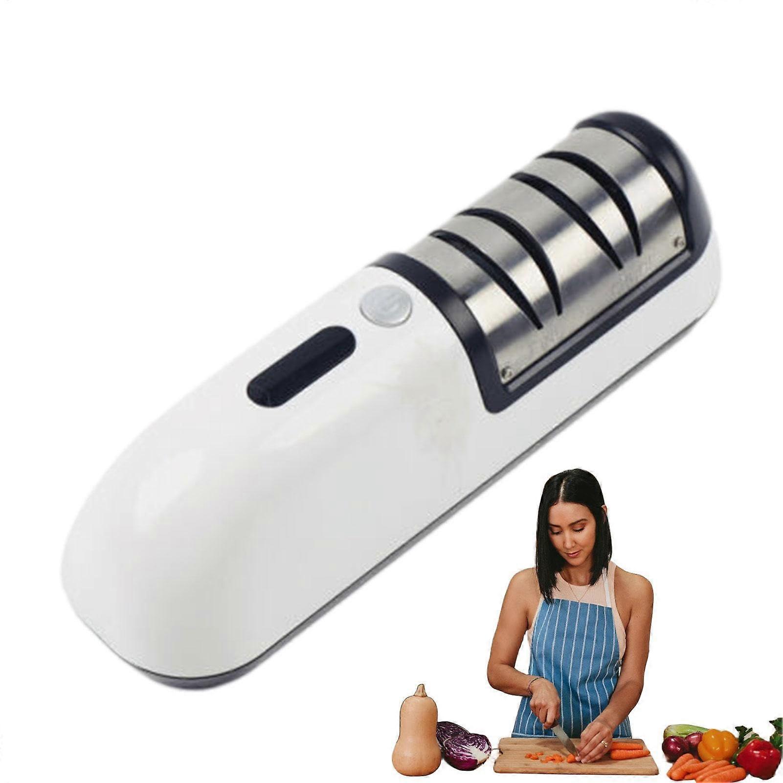 Rechargeable Electric Knife and Scissor Sharpener with 3Stage Precision Sharpening for Kitchen