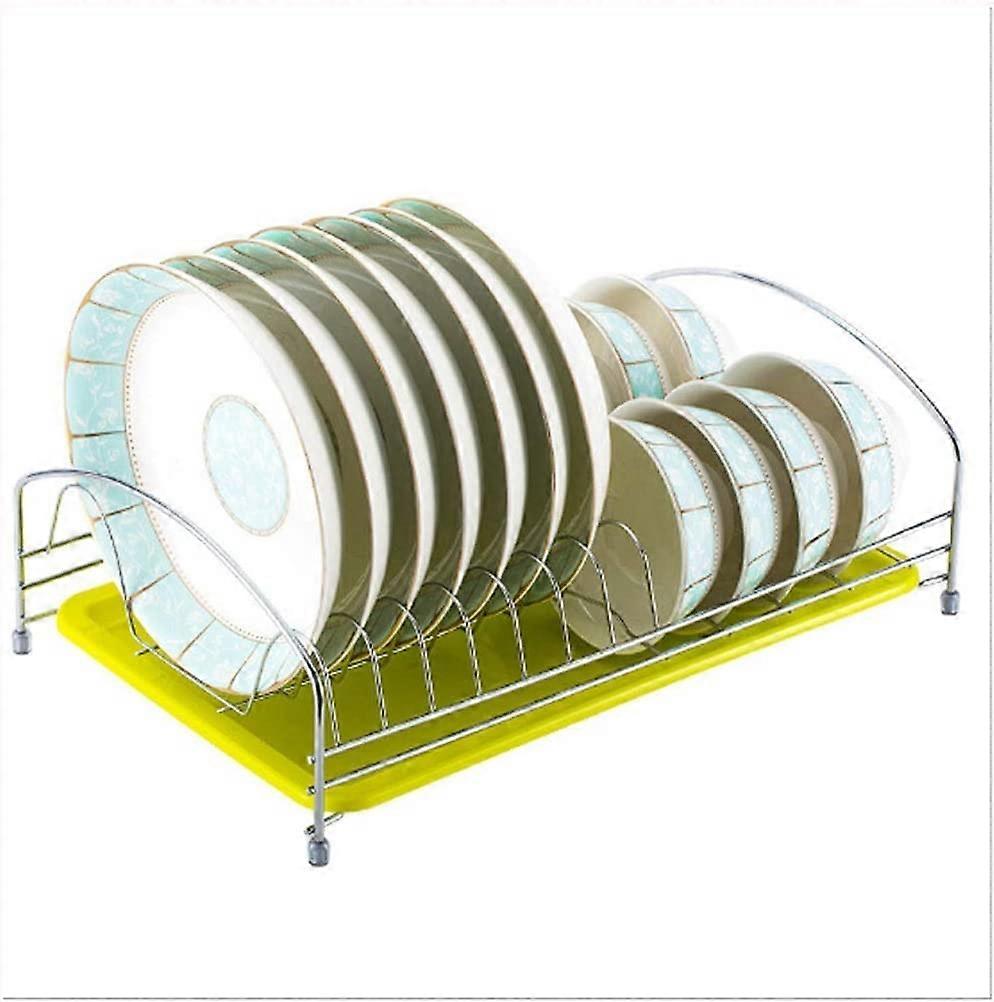 Large Capacity Dish Drying Rack with Drain Board, Rust Resistant Metal Kitchen Dish Rack, Silver