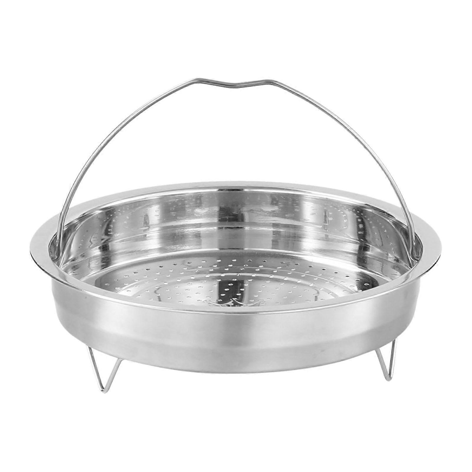 Stainless Steel Steamer Basket with Handle, Raised Stand Insert 20cm for Even Heat Vegetable Cooking