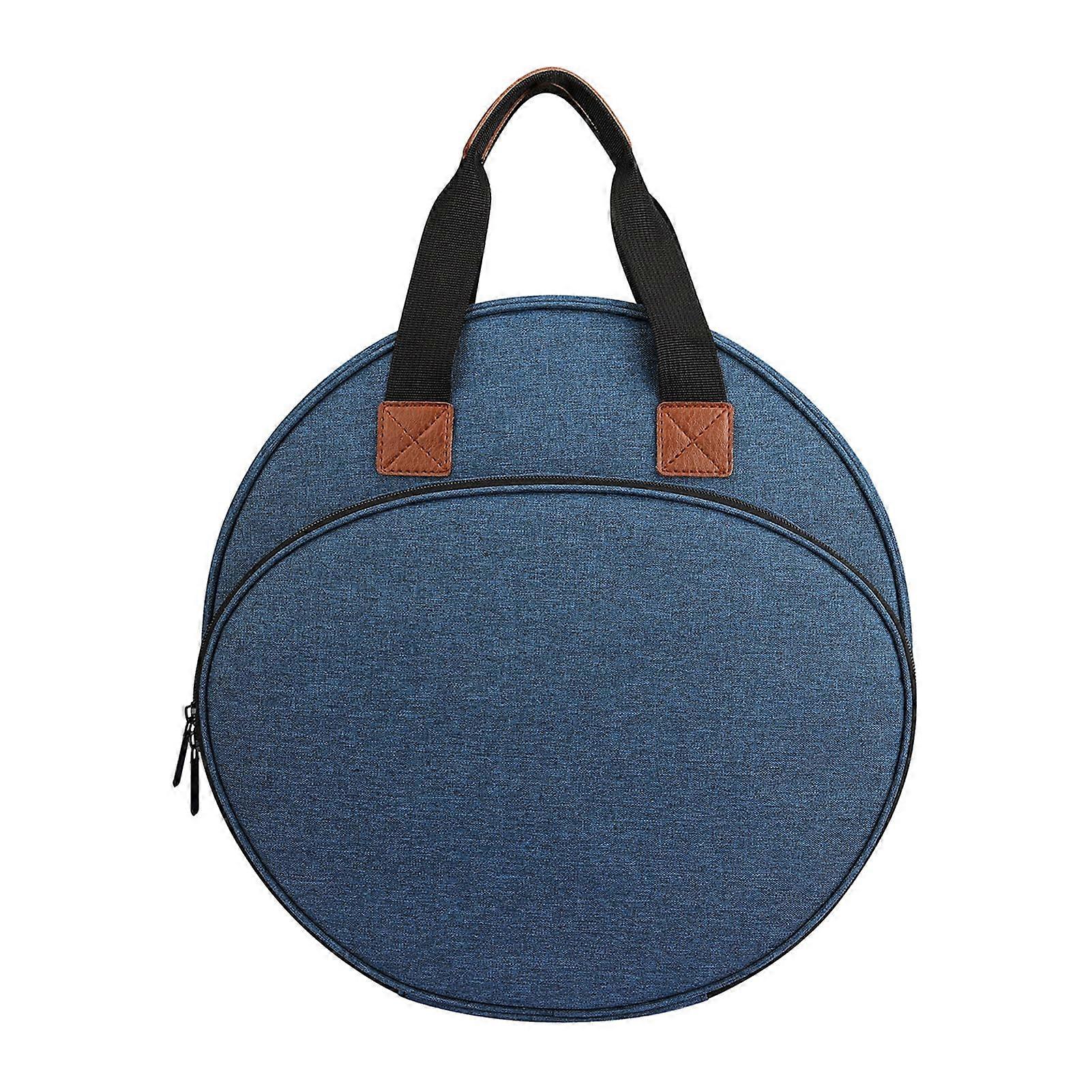 Double Layer Embroidery Organizer Bag for Threads, Round Cross Stitch Storage with Handle