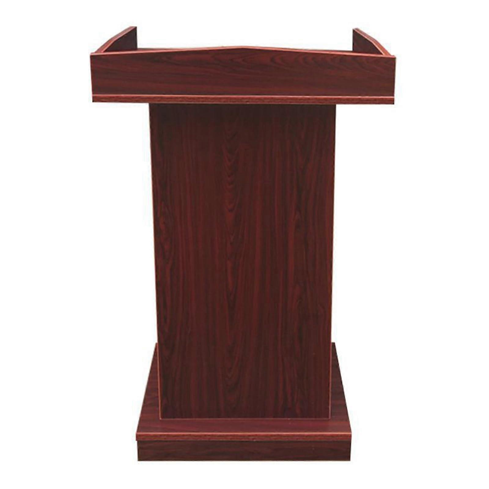Podium Lectern Solid Wood Floor Standing Pulpit with Spacious Desktop for Conference or Classroom
