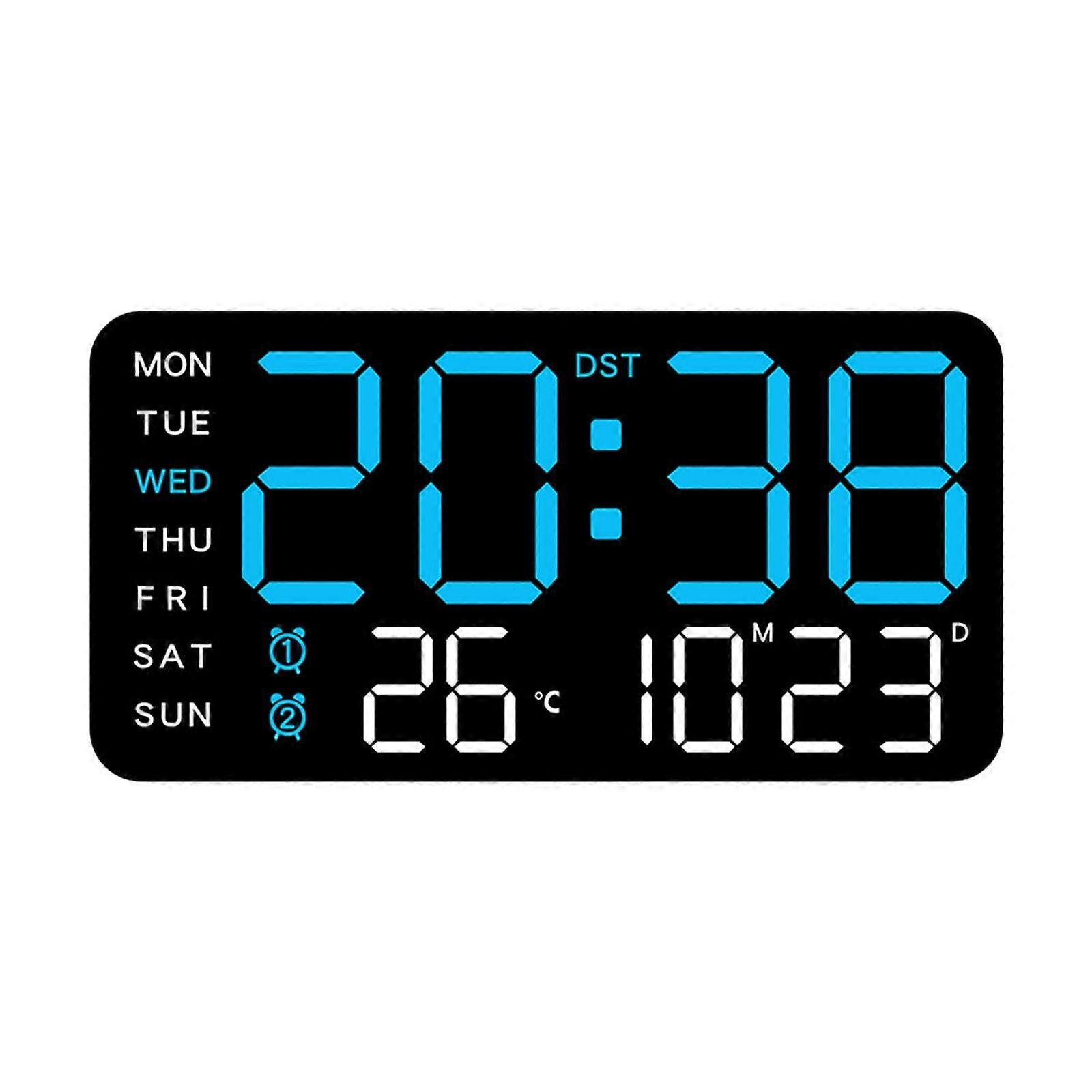 Large LED Screen Electronic Digital Alarm Clock with Date Temperature Reading And Adjustable Brightness Battery Operated  4