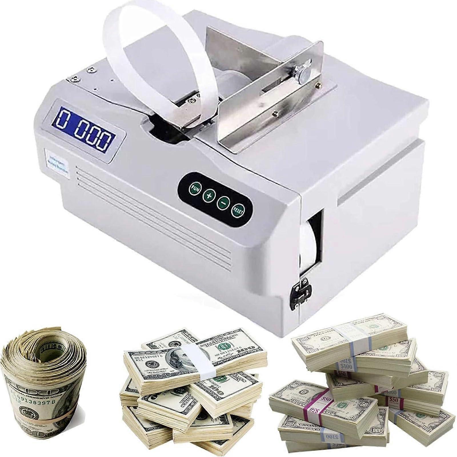 Automatic Banknote Binding Machine with LCD Display, Speed Cash Bundling for Banks and Retail