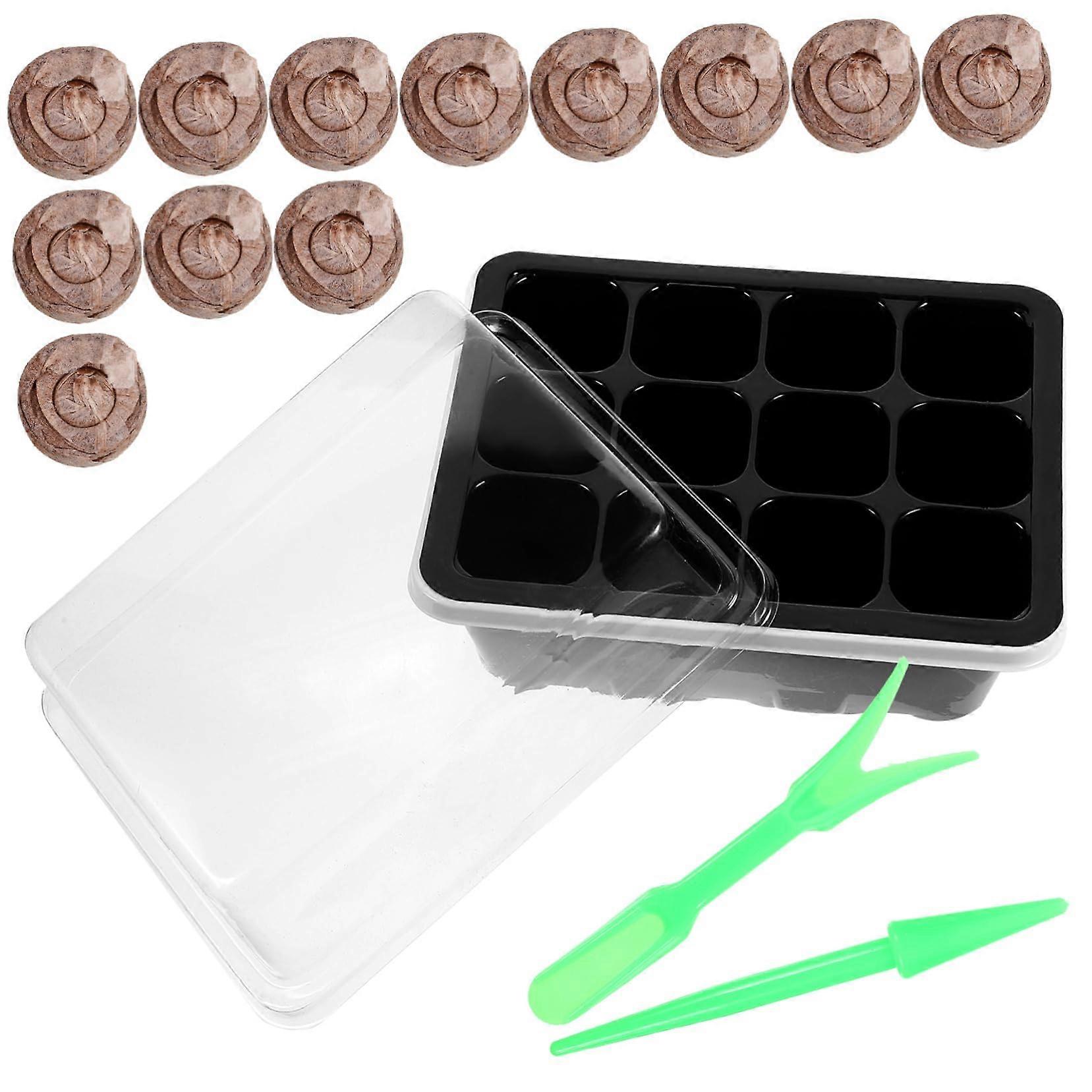 12 Cell Seed Starter Tray with Humidity Dome for Indoor Plant Germination and Root Development