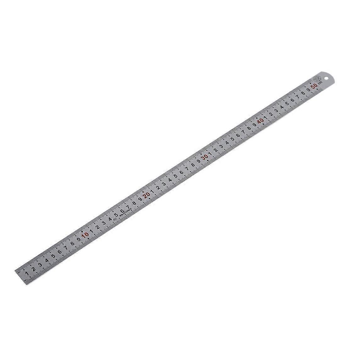 Double Side Scale Stainless Steel Straight Ruler Measuring Tool 50cm