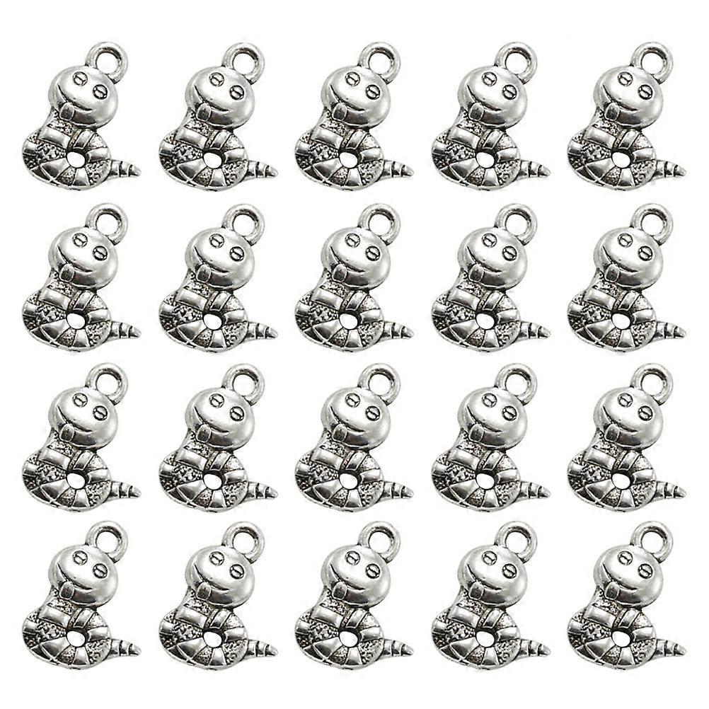Jewelry Making Pendants Caterpillar Shape for DIY 20Pcs Silver