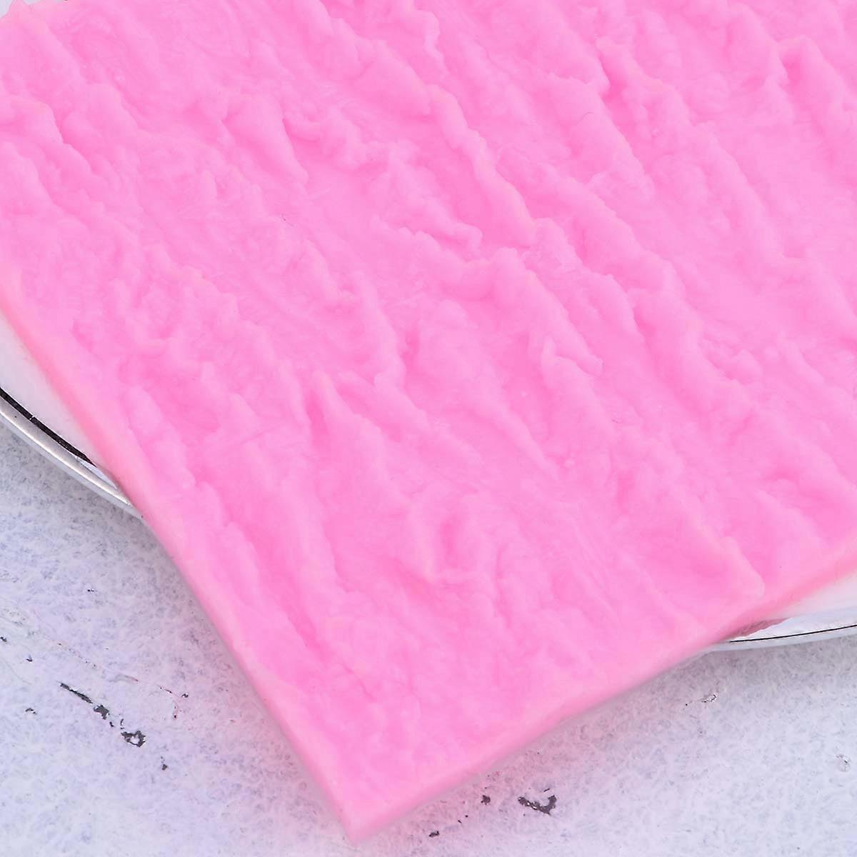 Silicone Tree Bark Mold Cake Mold for Baking Use Pink Fondant Mat