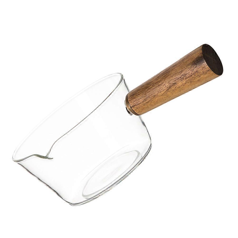Transparent Glass Milk Pan for Heating Liquid with Handle