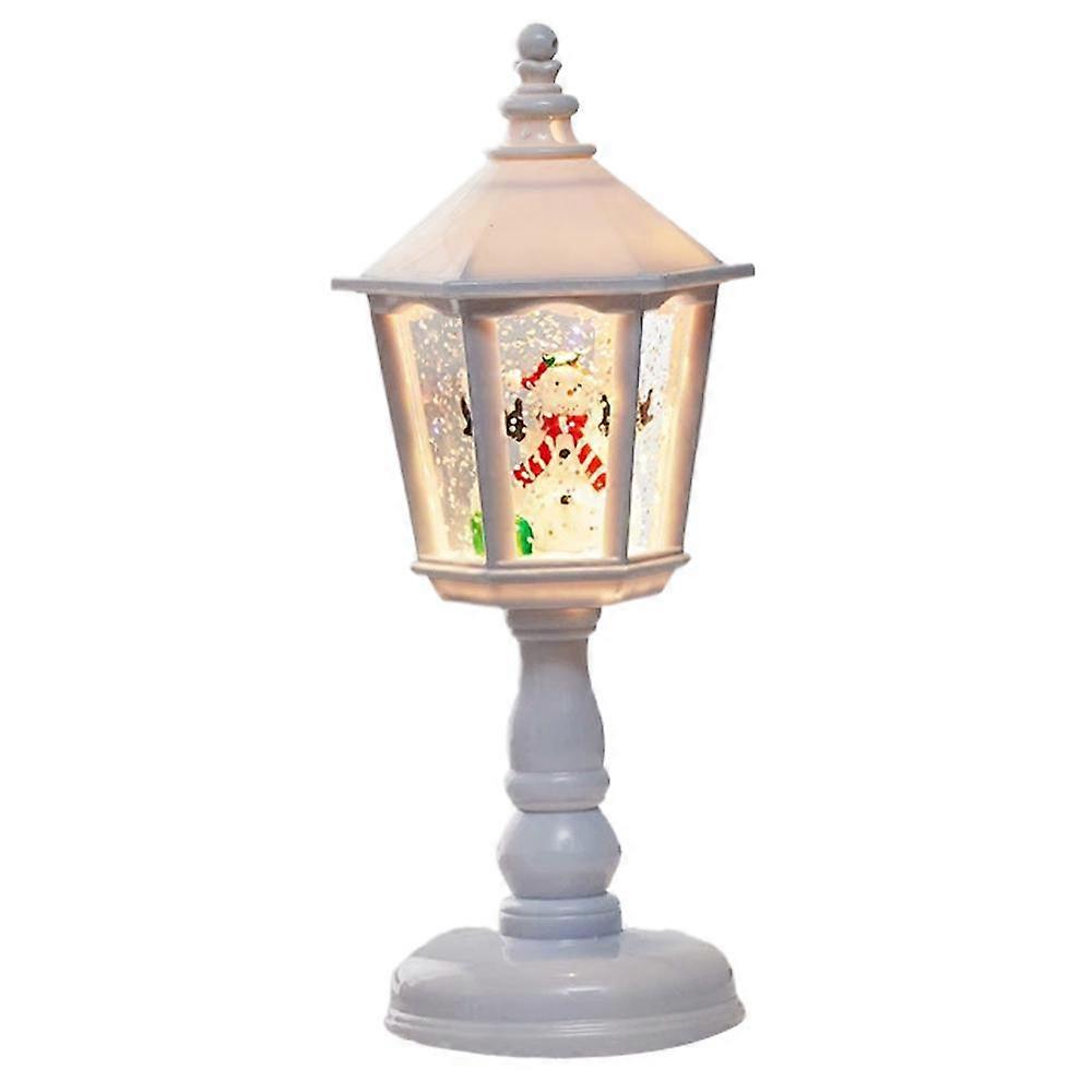 Christmas Lantern Lights Decorations, Christmas Decoration Candle Lights, LED Lamppost Tabletop Statue Christmas Glow Lantern Decor, 3D Illusion Lamp
