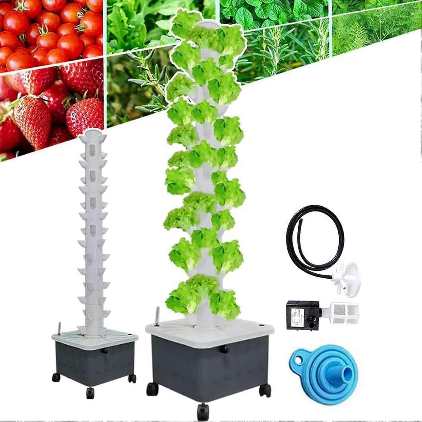 Hydroponic Tower with Automatic Nutrient Circulation, Indoor Vertical System for Herbs and Vegetables