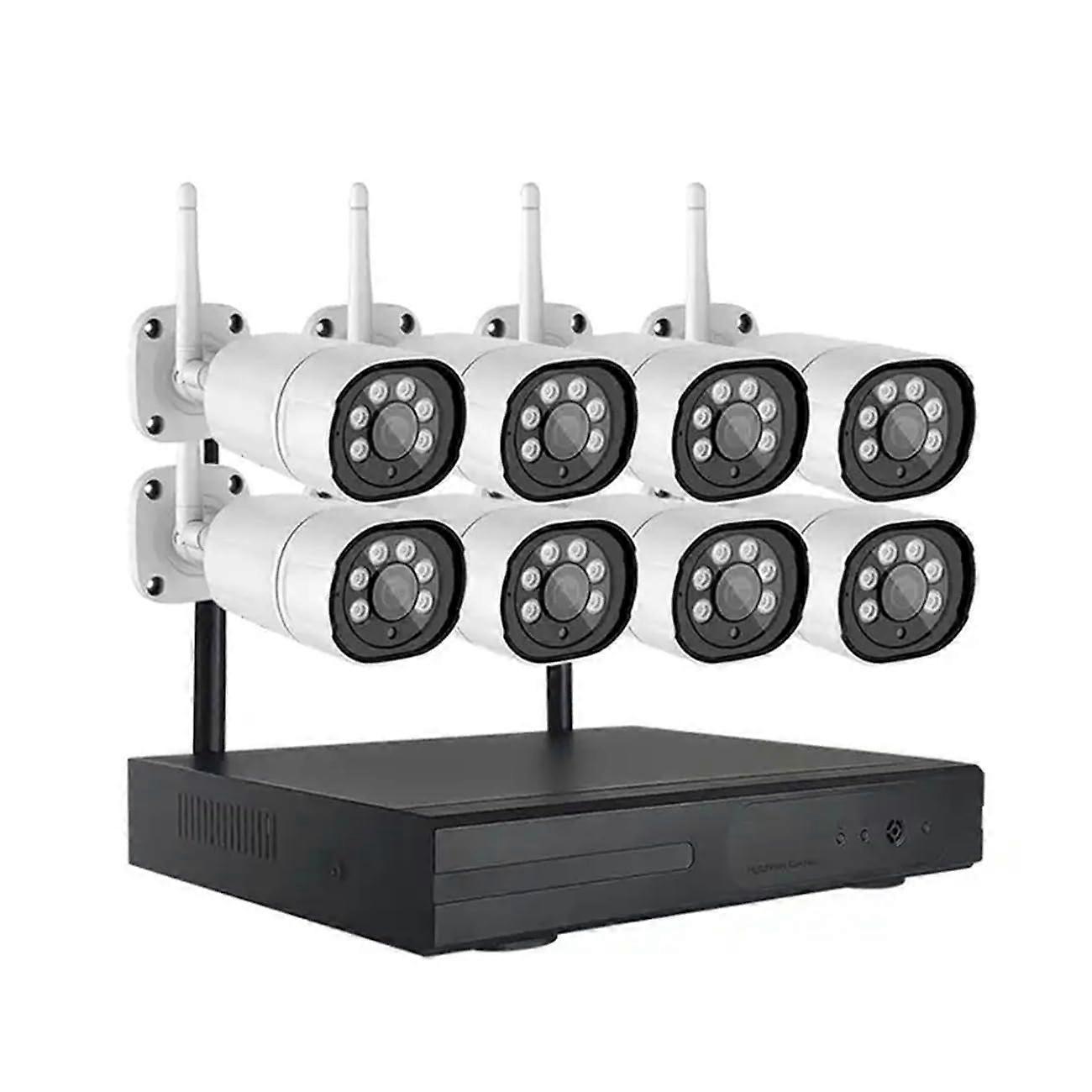 Wireless Security Camera System 8CH 3MP WiFi NVR Kit with 8 Cameras, Weatherproof, Motion Detection, Remote View