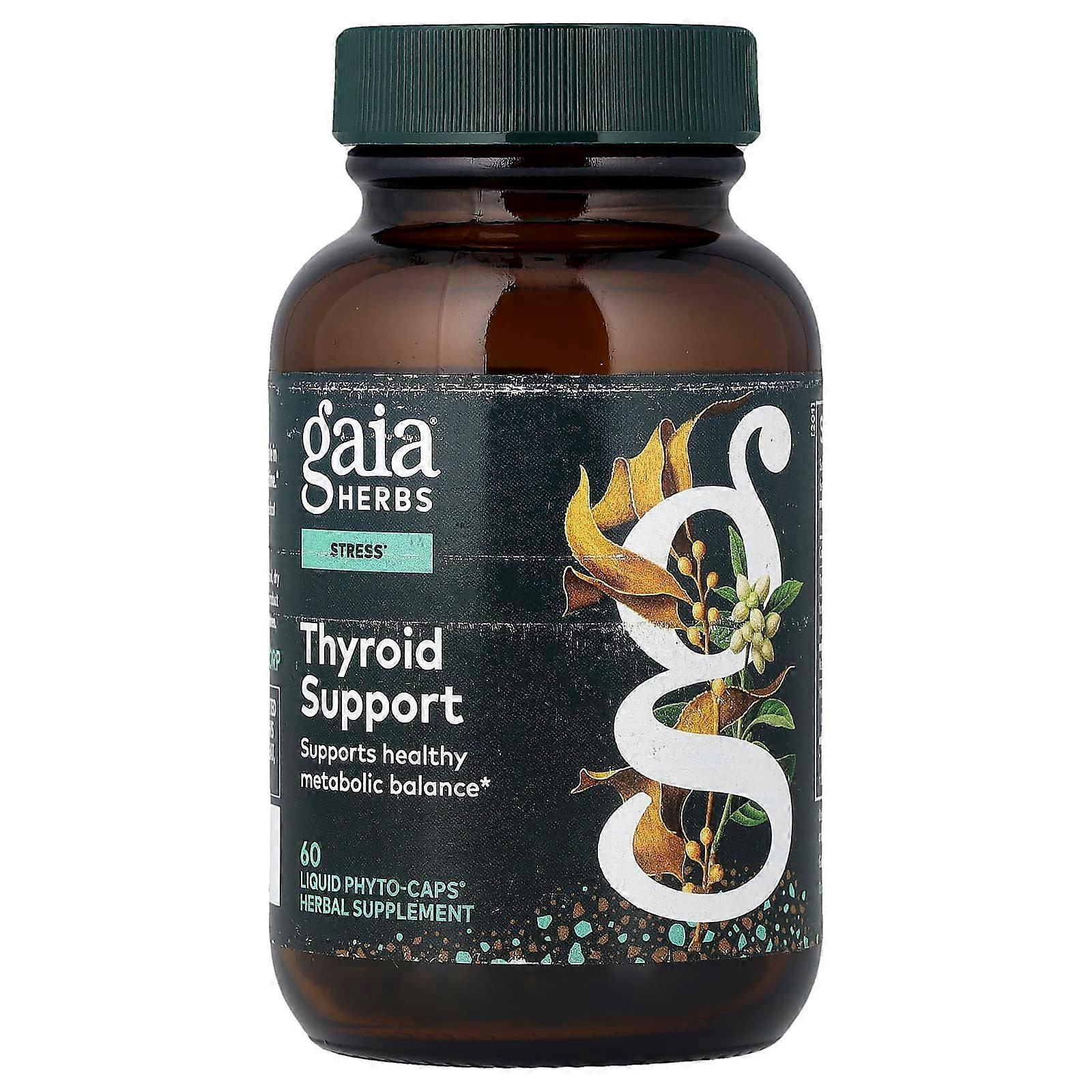 Gaia Herbs, Thyroid Support, 60 Vegan Liquid Phyto-Caps