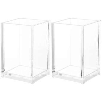 Clear Acrylic Makeup Brush Holders Makeup Organizer for Home Use 2Pcs