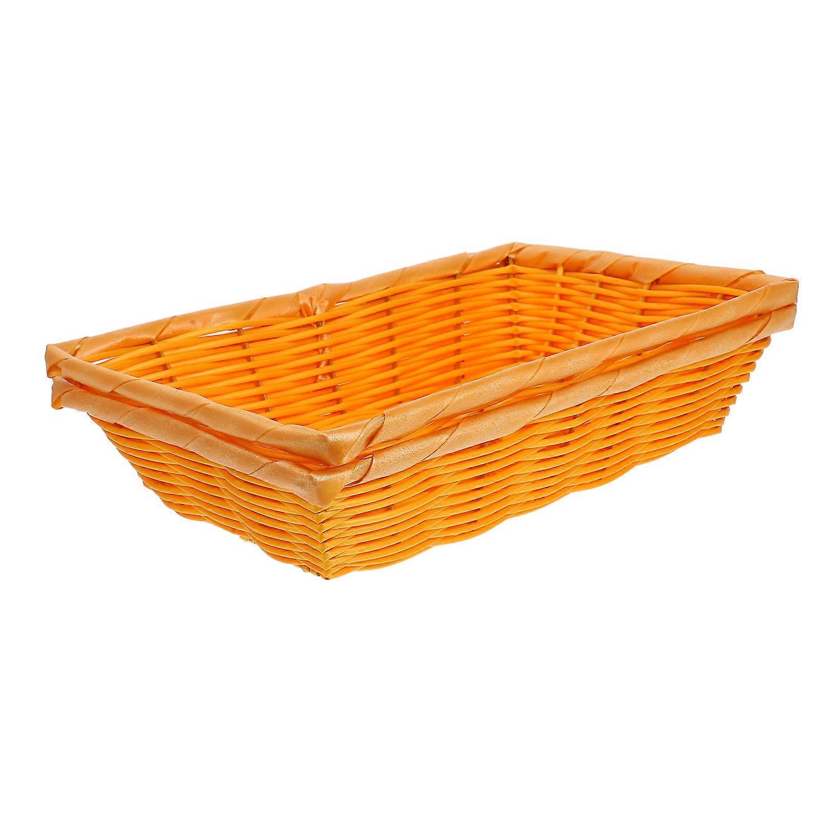 Plastic Basket Hand Woven Bread Basket for Storage Kitchen Storage