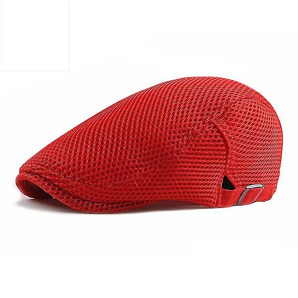 Able Mesh Hat Adjable Boy Beret Ivy Cap (red)