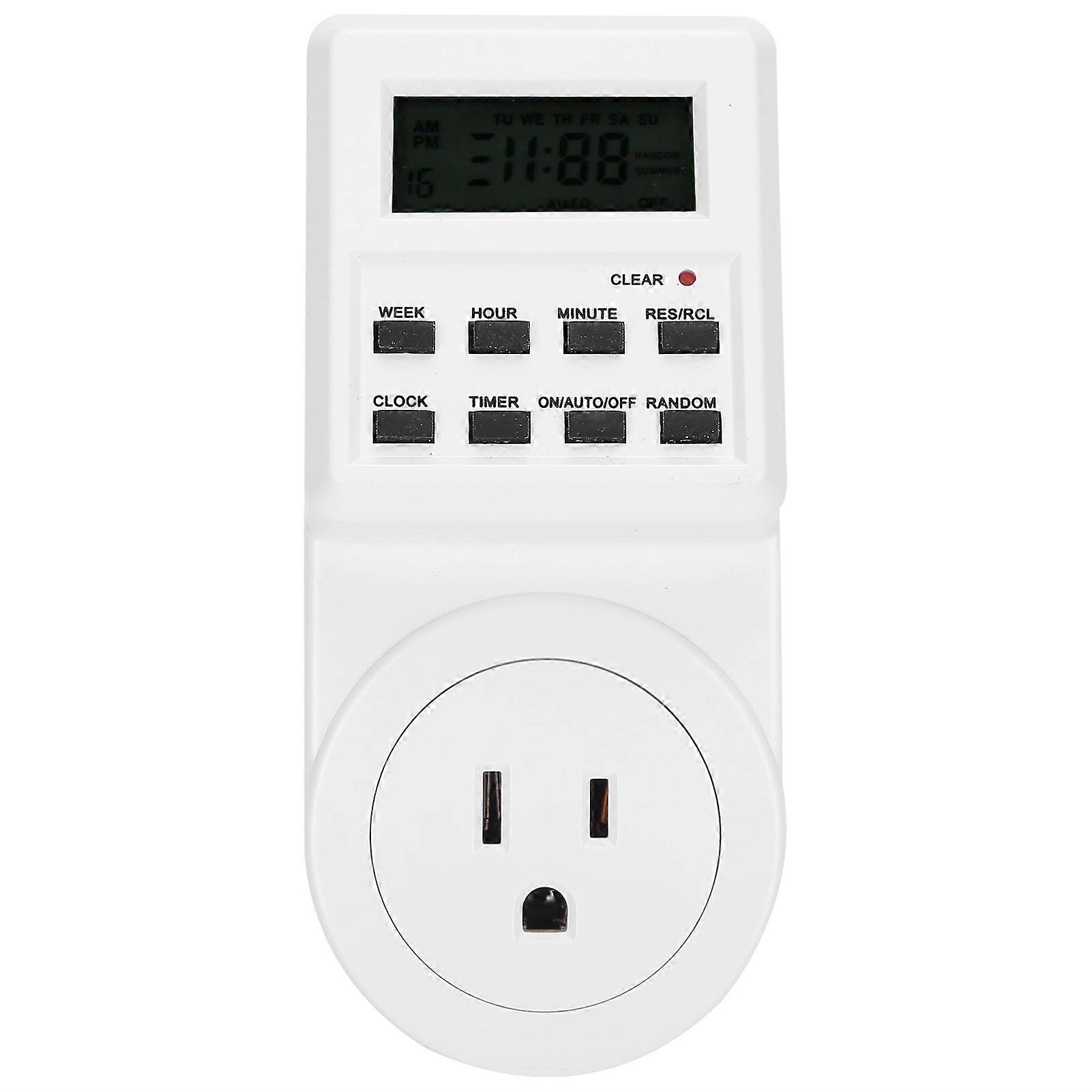 Digital Programmable Outlet Timer, Intermittent Timer Plug with 12 24 Hour Conversion System, Smart Timing Switch Socket for Lights Fans Aquarium,
