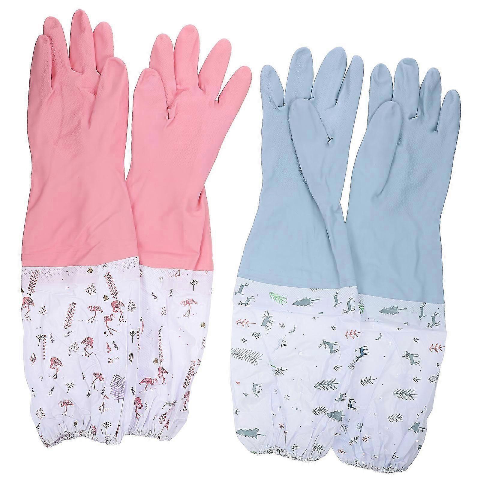 Waterproof Gloves Dishwashing Gloves for Kitchen Use 2Pair Pack