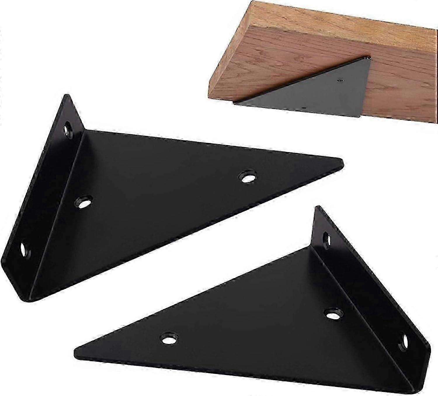 Black Metal Floating Shelf Bracket Parts - Extendable Corner Bracket