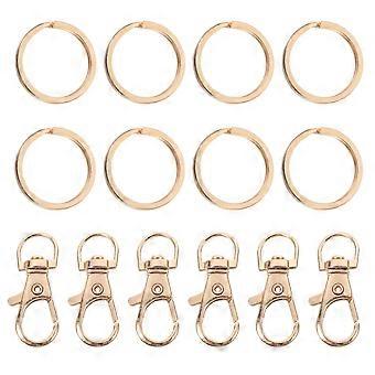 60pcs Sac Boucle En Métal Porte-clés DIY Porte-clés Accessoires Alliage De Zinc Porte-clés Boucle (Or)