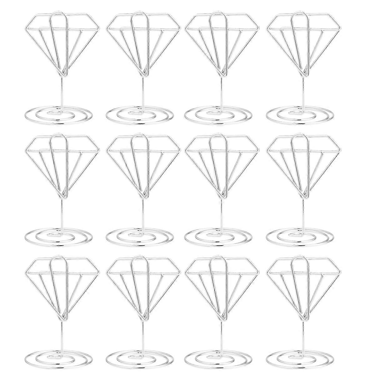 Note Clip Diamond Shape Metal Clip for Note Clipping 36Pcs Silver